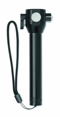 Logotrade mainoslahjat ja liikelahjat tuotekuva: 3 in 1 alumiininen taskulamppu hätä vasaralla ja turvavyöleikkurilla mukautettavalla painatuksella