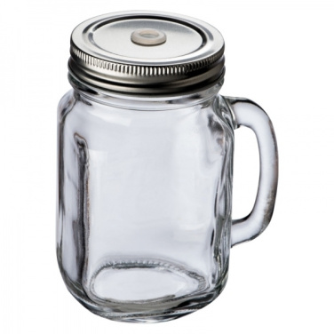 Logotrade mainostuote tuotekuva: Juomalasi kahvalla ja kannella TREVISO 450 ml