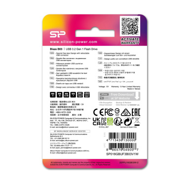 Logotrade liikelahjat mainoslahjat tuotekuva: PENDRIVE SILICON POWER B03 3.2