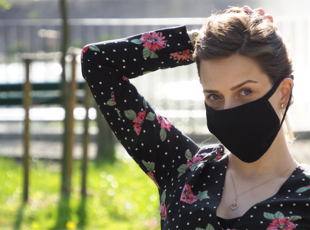 Logotrade mainoslahjat kuva: MARS PRO puuvillanaamari (koko M), jossa on tasku ja HEPA-suodatin. 1380165