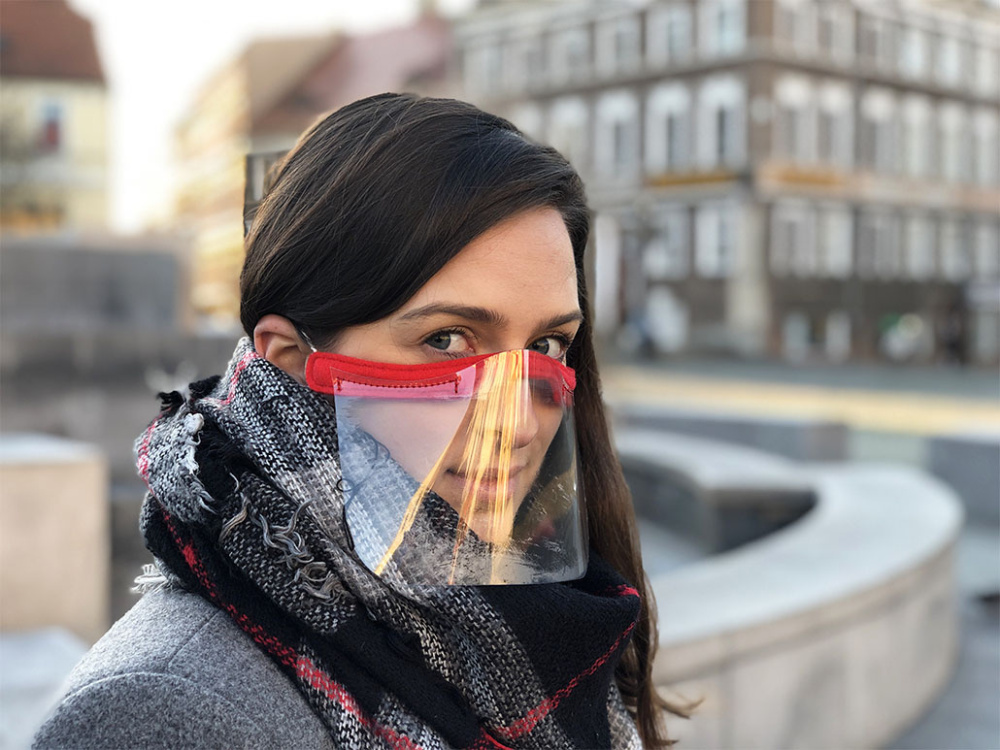 Logotrade mainoslahja tuotekuva: KALIPSO kasvosuoja - läpinäkyvä maski suulle ja nenälle 1447162