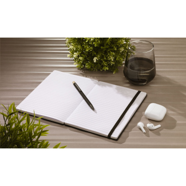 Logo trade liikelahja mainoslahja tuotekuva: Bamboo Journal Naked Spine Paper Notebook Musta A5