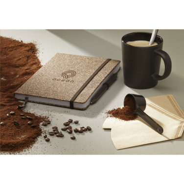 Logotrade mainoslahja tuotekuva: CoffeeGround korkkipaperi muistikirja A5