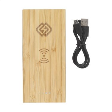 Logotrade mainostuotet kuva: Bamboo 8000 Wireless Powerbank langaton laturi
