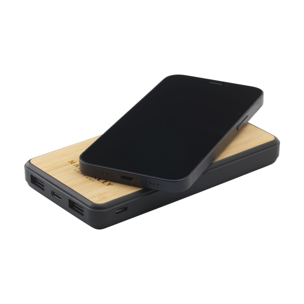 Logotrade mainoslahjat kuva: Boru Bamboo RCS kierrätetty ABS Powerbank langaton laturi