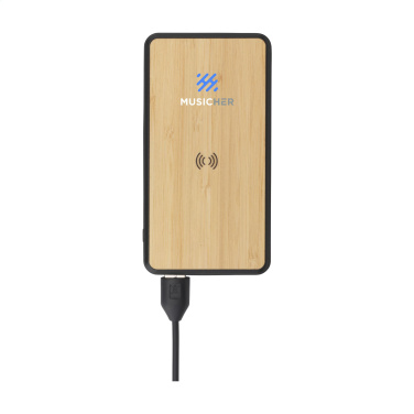 Logo trade liikelahjat mainoslahjat kuva: Boru Bamboo RCS kierrätetty ABS Powerbank langaton laturi