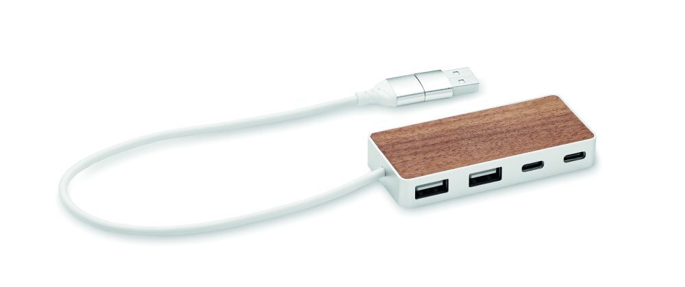 Logo trade liikelahjat mainoslahjat kuva: USB-keskitin 4 porttia 27,5 cm