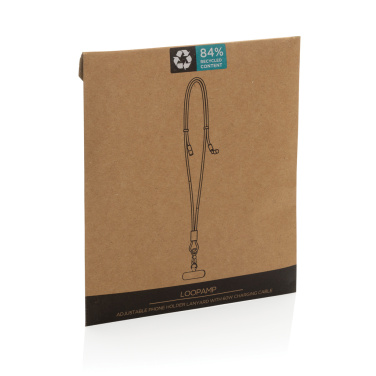 Logo trade mainostuotet tuotekuva: LoopAmp RCS RPET säädettävä puhelimen johto, 60 W:n kaapeli