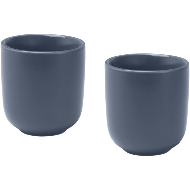 Logotrade mainostuote tuotekuva: Male 90 ml:n keraamiset espressokupit – 2 kpl:n sarja