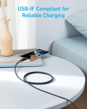 Logo trade liikelahjat tuotekuva: Anker USB-C–USB-C-kaapeli, 1,8 metriä, 60 W