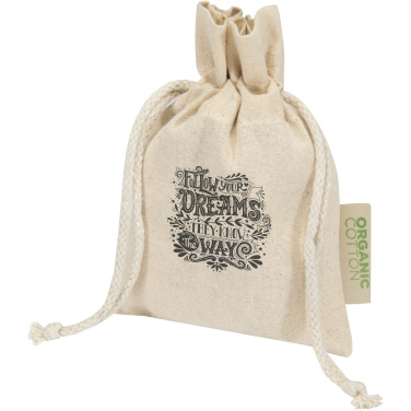 Logotrade mainoslahja tuotekuva: Odisha 140 g/m² :n OCS-sertifioitu lahjapussi – 15 x 10 cm