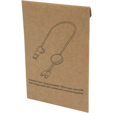 Logotrade reklaminės dovanos nuotrauka: „Citala 5-in-1“ perdirbto plastiko 30 cm duomenų sinchronizavimas ir 27 W greito įkrovimo laidas