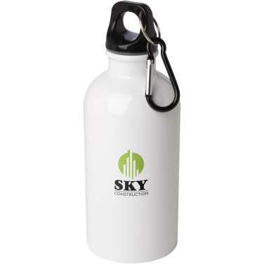 Logotrade dāvanas foto: Oregon 400 ml RCS sertificēta vienas sienas nerūsējošā tērauda ūdens pudele ar karabīni