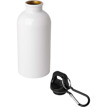 Logotrade dāvanas foto: Oregon 400 ml RCS sertificēta vienas sienas nerūsējošā tērauda ūdens pudele ar karabīni