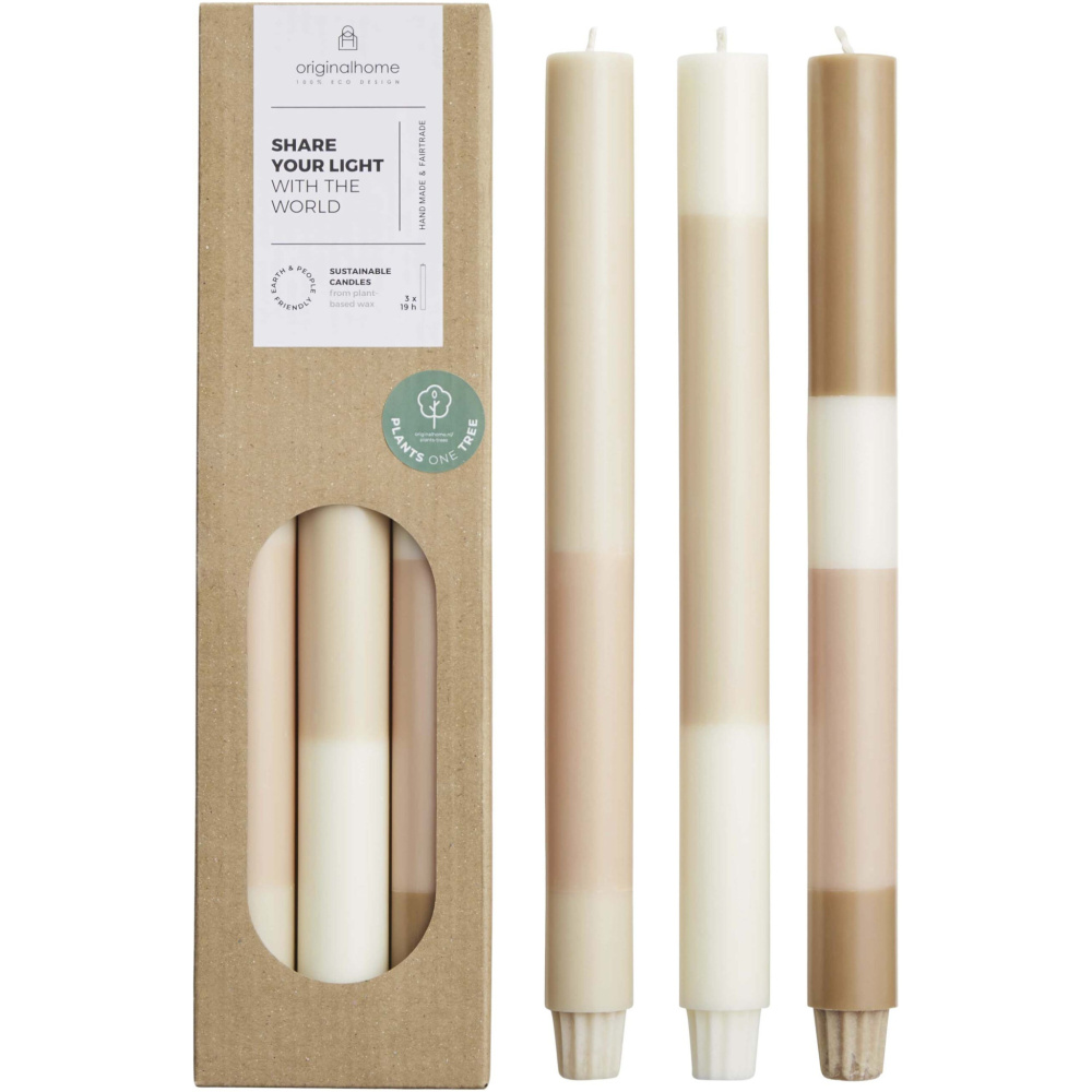 Logotrade korporatīvās dāvanas foto: Originalhome slāņotās kaļķakmens sveces - 3 gab. komplekts