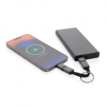 Лого трейд бизнес-подарки фото: Кабель для быстрой зарядки 4 в 1 из переработанного алюминия мощностью 60 Вт