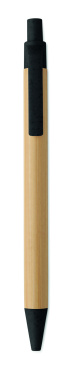 Лого трейд pекламные продукты фото: Push button ball pen in bamboo