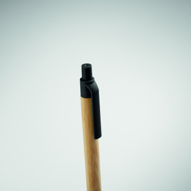 Лого трейд pекламные cувениры фото: Push button ball pen in bamboo