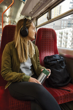 Лого трейд бизнес-подарки фото: Черный + Blum изолированный герметичный дорожный стакан из нержавеющей стали