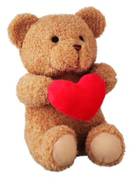 Логотрейд pекламные подарки картинка: Teddy bear with heart 23cm