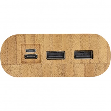 Logotrade presentreklam bild: Tulda 20,000 mAh powerbank i bambu
