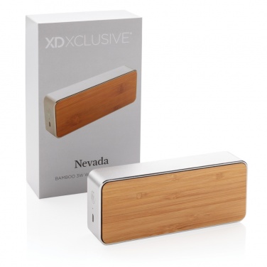 Logotrade presentreklam bild: Nevada bambu 3W trådlös högtalare