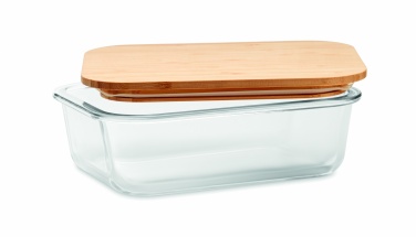 Logotrade presentreklam bild: Lunchbox i glas/bambu