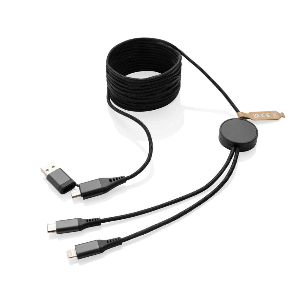 Logotrade profilreklam bild: Terra RCS återvunnen PET 3 meter 4-i-1-kabel