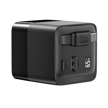 Logotrade presentreklam bild: Urban Vitamin Mendocino 65W GaN-laddare med utdragbar kabel