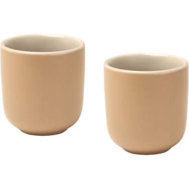 Logotrade profilreklam bild: Male 90 ml espressokoppar av keramik – set om två