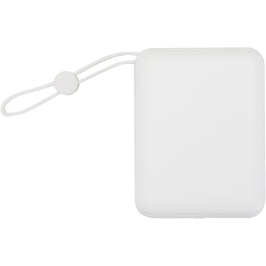 Logotrade kampanjprodukter bild: Acrux 10 000 mAh 35 W powerbank för surfplattor med inbyggd Type-C-kabel – tillverkad av återvunnen plast