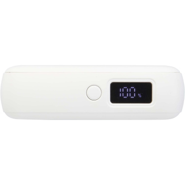 Logotrade profilreklam bild: Acrux 10 000 mAh 35 W powerbank för surfplattor med inbyggd Type-C-kabel – tillverkad av återvunnen plast