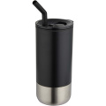 Grayson 480 ml RCS-återvunnen isolerad termos med sugrör, Svart