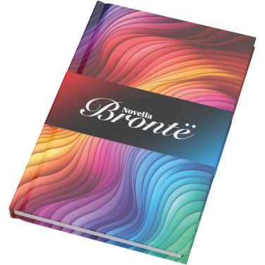 Logotrade profilreklam bild: Novella Brontë glansig A5 anteckningsbok med hårt omslag , 100 ark